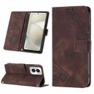 For Motorola Moto G Power 5G 2024 Skin-feel Embossed Leather Phone Case(Brown) - 1