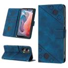For Motorola Moto G Play 5G 2024 Skin-feel Embossed Leather Phone Case(Blue) - 1