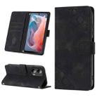 For Motorola Moto G Play 5G 2024 Skin-feel Embossed Leather Phone Case(Black) - 1