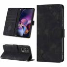 For Motorola Moto G Stylus 5G Skin-feel Embossed Leather Phone Case(Black) - 1