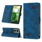 For Motorola Moto G04 4G / G24 4G Skin Feel Embossed Leather Phone Case(Blue) - 1
