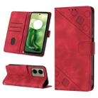 For Motorola Moto G04 4G / G24 4G Skin-feel Embossed Leather Phone Case(Red) - 1