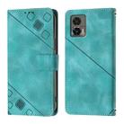 For Motorola Edge 30 Neo Skin Feel Embossed Leather Phone Case(Green) - 2