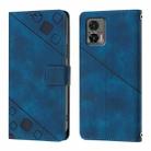 For Motorola Edge 30 Neo Skin Feel Embossed Leather Phone Case(Blue) - 2
