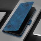 For Motorola Edge 30 Neo Skin Feel Embossed Leather Phone Case(Blue) - 3