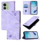 For Motorola Edge 40 5G / Edge 2023 US Skin Feel Embossed Leather Phone Case(Light Purple) - 1