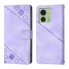 For Motorola Edge 40 5G / Edge 2023 US Skin Feel Embossed Leather Phone Case(Light Purple) - 2