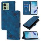 For Motorola Edge 40 5G / Edge 2023 US Skin Feel Embossed Leather Phone Case(Blue) - 1