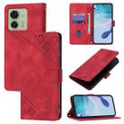 For Motorola Edge 40 5G / Edge 2023 US Skin Feel Embossed Leather Phone Case(Red) - 1