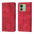 For Motorola Edge 40 5G / Edge 2023 US Skin Feel Embossed Leather Phone Case(Red) - 2