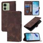 For Motorola Edge 40 5G / Edge 2023 US Skin Feel Embossed Leather Phone Case(Brown) - 1