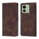 For Motorola Edge 40 5G / Edge 2023 US Skin Feel Embossed Leather Phone Case(Brown) - 2