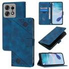 For Motorola Edge 50 Pro Skin Feel Embossed Leather Phone Case(Blue) - 1