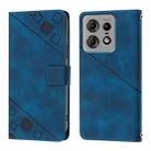 For Motorola Edge 50 Pro Skin Feel Embossed Leather Phone Case(Blue) - 2