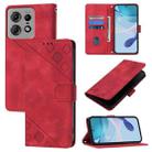 For Motorola Edge 50 Pro Skin Feel Embossed Leather Phone Case(Red) - 1