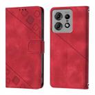 For Motorola Edge 50 Pro Skin Feel Embossed Leather Phone Case(Red) - 2