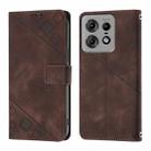 For Motorola Edge 50 Pro Skin Feel Embossed Leather Phone Case(Brown) - 2