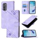 For Motorola Edge 2022 / Edge 5G UW 2022 Skin Feel Embossed Leather Phone Case(Light Purple) - 1