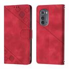 For Motorola Edge 2022 / Edge 5G UW 2022 Skin Feel Embossed Leather Phone Case(Red) - 2