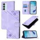 For Motorola Edge S30 / Moto G200 5G Skin Feel Embossed Leather Phone Case(Light Purple) - 1