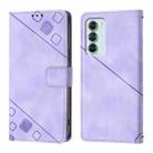 For Motorola Edge S30 / Moto G200 5G Skin Feel Embossed Leather Phone Case(Light Purple) - 2