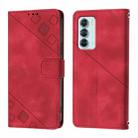For Motorola Edge S30 / Moto G200 5G Skin Feel Embossed Leather Phone Case(Red) - 2