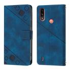 For Motorola Moto E7 Power Skin Feel Embossed Leather Phone Case(Blue) - 2