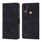 For Motorola Moto E7 Power Skin Feel Embossed Leather Phone Case(Black) - 2