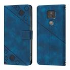 For Motorola Moto G Play 2021 Skin Feel Embossed Leather Phone Case(Blue) - 2