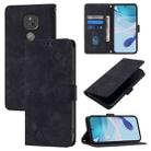 For Motorola Moto G Play 2021 Skin Feel Embossed Leather Phone Case(Black) - 1