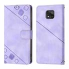 For Motorola Moto G Power 2021 Skin Feel Embossed Leather Phone Case(Light Purple) - 2