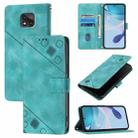 For Motorola Moto G Power 2021 Skin Feel Embossed Leather Phone Case(Green) - 1