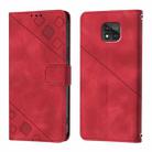 For Motorola Moto G Power 2021 Skin Feel Embossed Leather Phone Case(Red) - 2