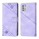 For Motorola Moto G Stylus 4G 2021 Skin Feel Embossed Leather Phone Case(Light Purple) - 2