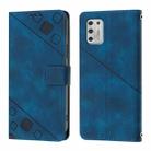 For Motorola Moto G Stylus 4G 2021 Skin Feel Embossed Leather Phone Case(Blue) - 2