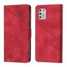 For Motorola Moto G Stylus 4G 2021 Skin Feel Embossed Leather Phone Case(Red) - 2