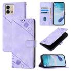 For Motorola Moto G Stylus 4G 2023 Skin Feel Embossed Leather Phone Case(Light Purple) - 1