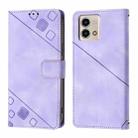 For Motorola Moto G Stylus 4G 2023 Skin Feel Embossed Leather Phone Case(Light Purple) - 2