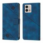 For Motorola Moto G Stylus 4G 2023 Skin Feel Embossed Leather Phone Case(Blue) - 2