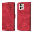 For Motorola Moto G Stylus 4G 2023 Skin Feel Embossed Leather Phone Case(Red) - 2