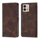 For Motorola Moto G Stylus 4G 2023 Skin Feel Embossed Leather Phone Case(Brown) - 2