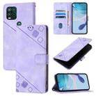 For Motorola Moto G Stylus 5G 2021 Skin Feel Embossed Leather Phone Case(Light Purple) - 1