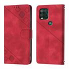 For Motorola Moto G Stylus 5G 2021 Skin Feel Embossed Leather Phone Case(Red) - 2