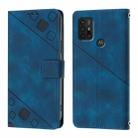 For Motorola Moto G10 / G10 Power / G20 Skin Feel Embossed Leather Phone Case(Blue) - 2