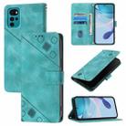 For Motorola Moto G22 / E22s / E32 India Skin Feel Embossed Leather Phone Case(Green) - 1