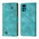 For Motorola Moto G22 / E22s / E32 India Skin Feel Embossed Leather Phone Case(Green) - 2