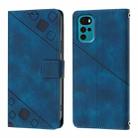 For Motorola Moto G22 / E22s / E32 India Skin Feel Embossed Leather Phone Case(Blue) - 2