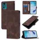 For Motorola Moto G22 / E22s / E32 India Skin Feel Embossed Leather Phone Case(Brown) - 1