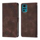 For Motorola Moto G22 / E22s / E32 India Skin Feel Embossed Leather Phone Case(Brown) - 2