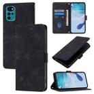 For Motorola Moto G22 / E22s / E32 India Skin Feel Embossed Leather Phone Case(Black) - 1